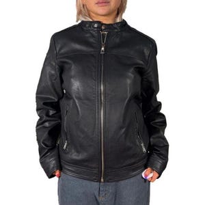 Handmade Plain Black Leather Casual Wear Jacket | Bikers Jacket | Motorcycle Jacket For Women