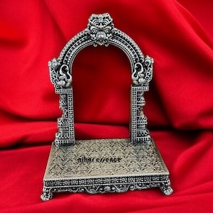 Pure Silver Royal Peta Singhasan,  Throne for Hindu God Idols,  Mandir Decor, Handcrafted Royal Singhasan, Peta for Murti Puja Mandir