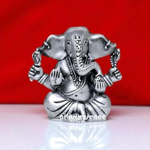 Lord Ganesha Idol, Hindu Elephant God Statue for Home Temple Gifts, Ganesha Statue for Home, Auspicious Hindu God Idol, Lotus Ganpati idol