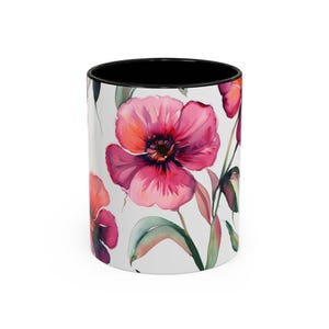 Saucer Accent Coffee Mug - Floral Gift for Garden Lovers, Brighten Your Mornings, Perfect for Birthdays, Mother&#39;s Day, or Summer
