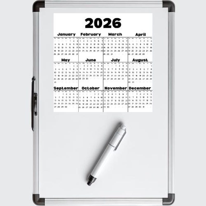 2026 Yearly Calendar Magnet | 2026 Calendar Magnet image 3