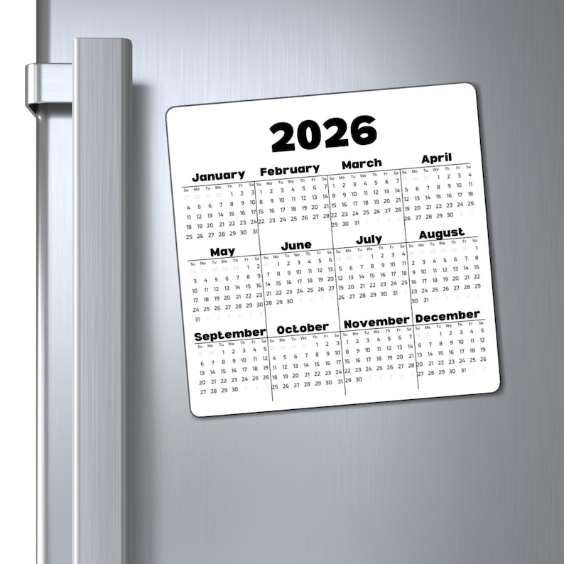 2026 Yearly Calendar Magnet | 2026 Calendar Magnet image 2