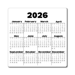 2026 Yearly Calendar Magnet | 2026 Calendar Magnet image 1