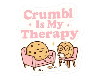 Crumbl Cookie Therapy Sticker: Funny Vinyl Decal for Laptop, Water Bottle