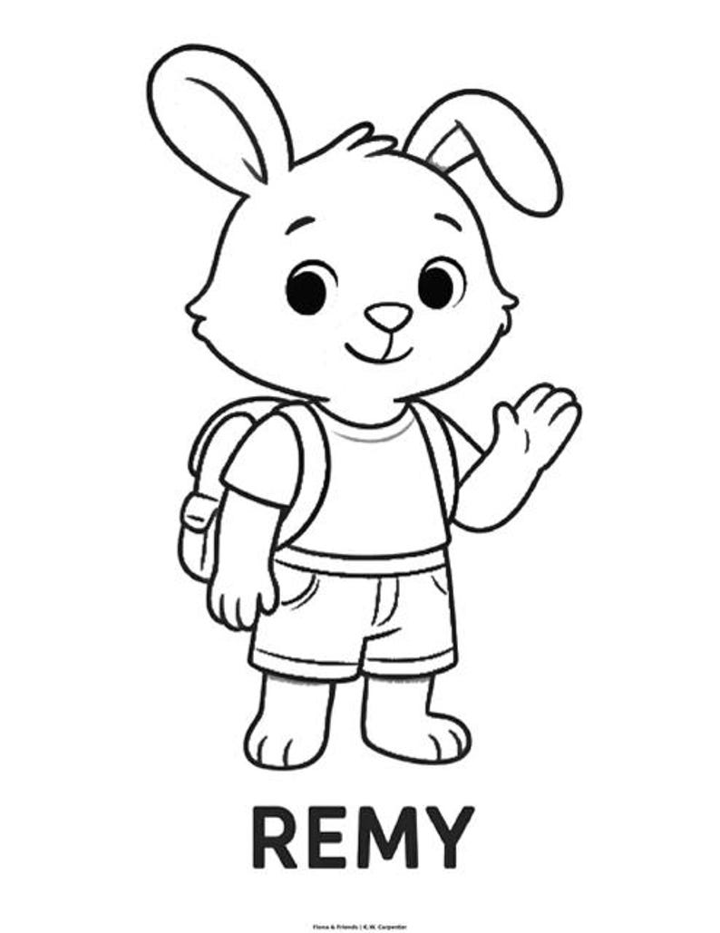 Remy the Rabbit Coloring Page| Gentle Printables for Kids in Foster ...