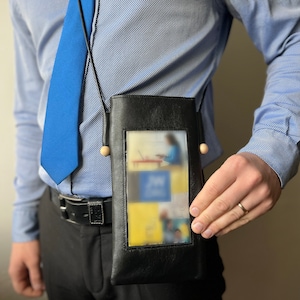 Bolso minimalista de ministerio cruzado de CUERO genuino, bolso de hombro para tratados, organizador del ministerio, regalo de editor y pionero, regalo de bautismo