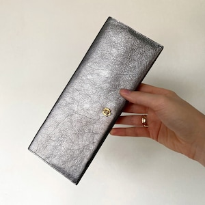 Genuine leather, Minimalistic ministry tract holder, Silver grey organizer, Business card pocket, Pioneer gift, Ministry tool, Baptism gift