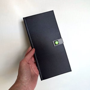 NOVITÀ - Organizzatore per volantini del Ministero JW - Porta volantini in finta pelle, colore grigio scuro, tasche per volantini e biglietti da visita, regalo Pioneer
