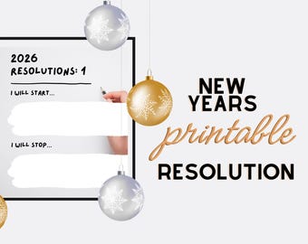 2026 Resolutions / Intentional Planning Digital Download. New Years Printable, Minimalist Theme, Cards Goal