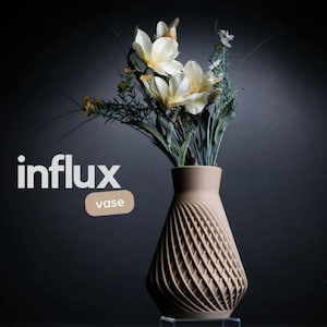 Influx vase, planter, vase, flowers, 3d print, minimalist, planters, sculptural vases, unique, 3d printed vase, decor, room decor, gift