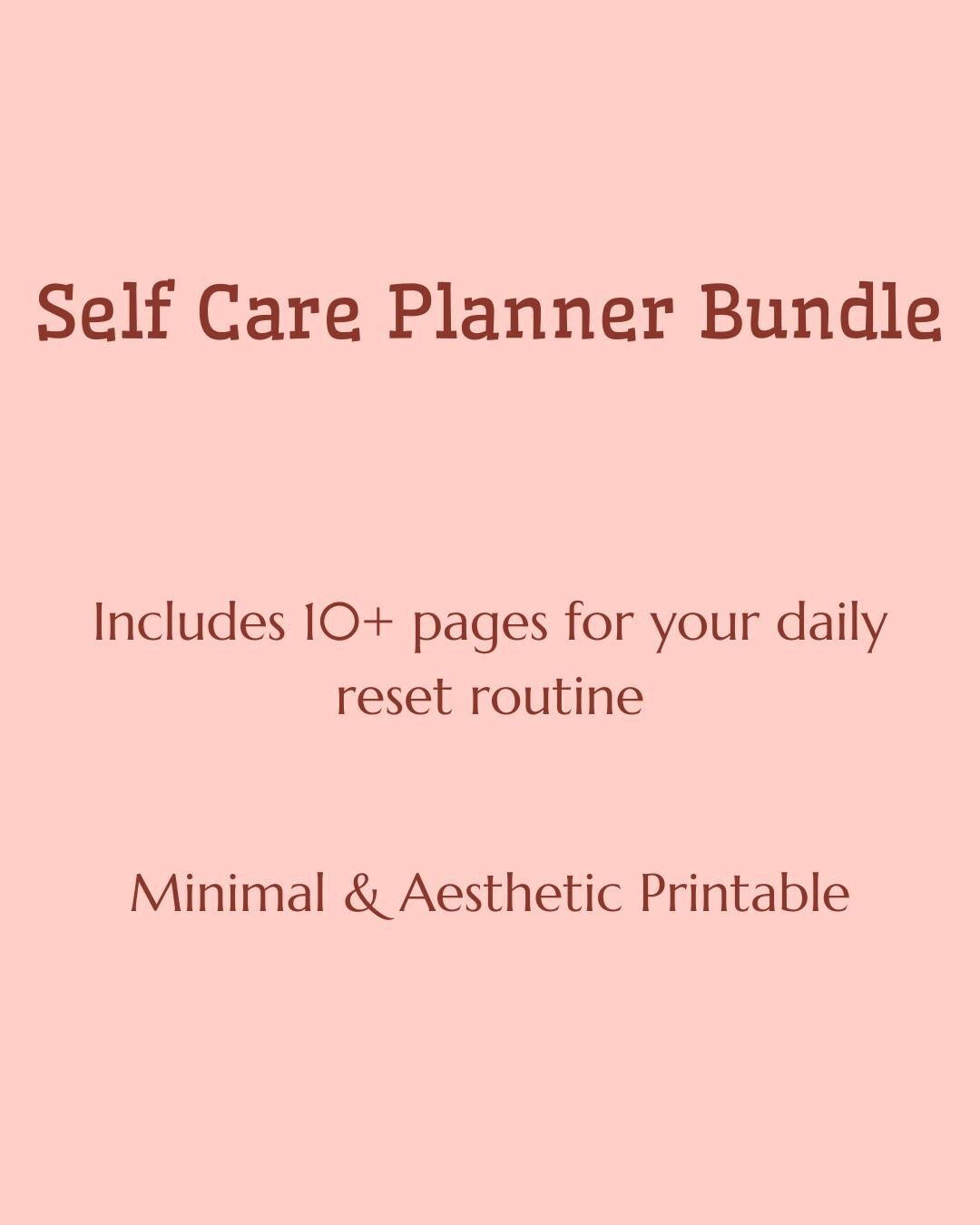 Self Care Planner Bundle | Daily Reset Routine, Anxiety Help (digital ...