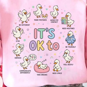 Autism Ducks PNG, It’s OK to Be Different Shirt Design, Cute Neurodiversity Awareness Sublimation File Digital Download for DTF Print