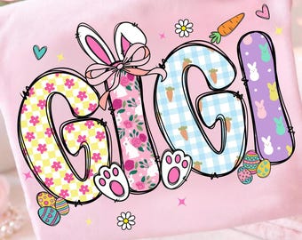 Gigi Easter Bunny PNG, Cute Easter Gigi Shirt Design, Funny Easter Grandma Gift Sublimation PNG, Spring Bunny Gigi Digital Download