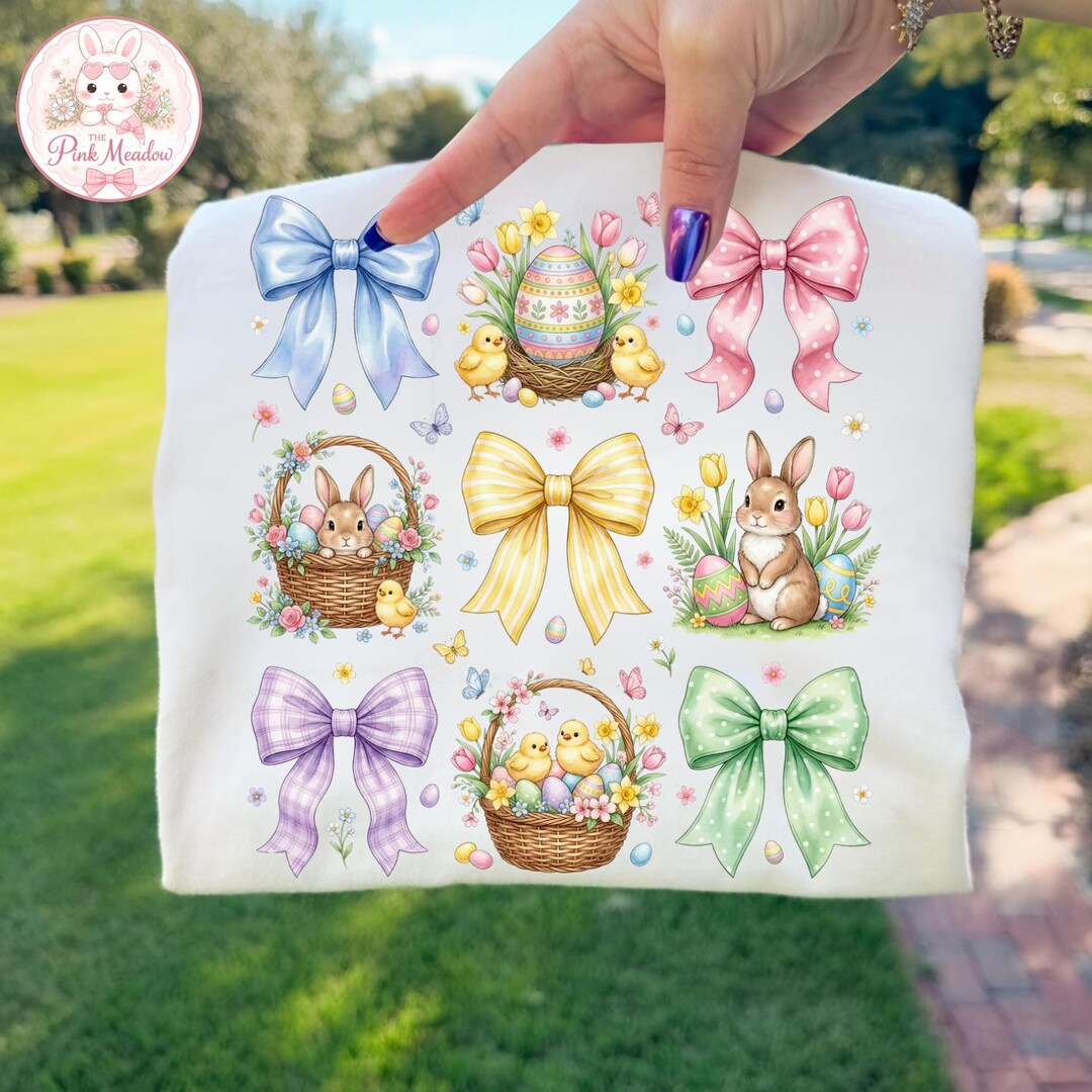 Easter Bundle PNG, Bunny Bow PNG Bundle, Easter Clipart PNG, Spring ...
