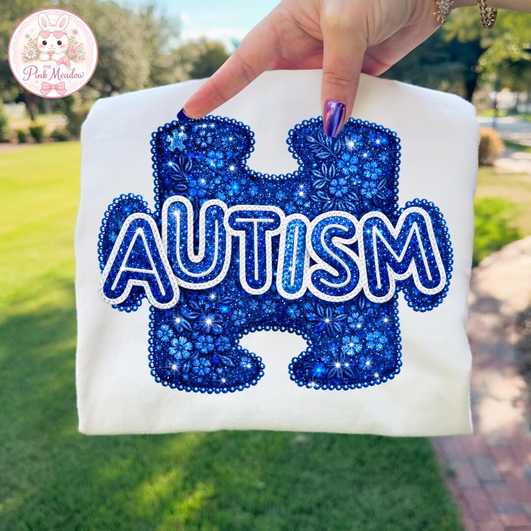 Autism Blue Glitter PNG, Puzzle Piece Awareness Shirt Design ...