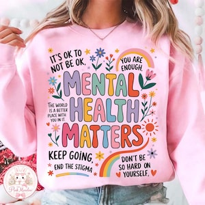 Mental Health Matters PNG, Inspirational Awareness Shirt Design, Positive Affirmation Sublimation File Digital Download for DTF Print