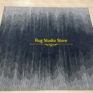 Hand Tufted Modern Gradient Rug | Charcoal & Gray Wool Area Carpet | Contemporary Striped Living Room Rug