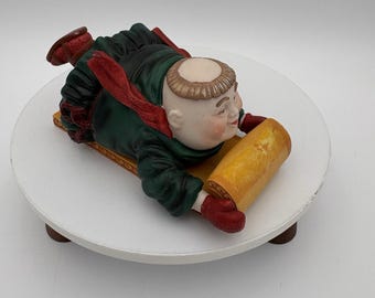 Dipartimento 56 Allegri Creatori Thaddeus il Tobogaganista Porcellana Monaco Frate VTG