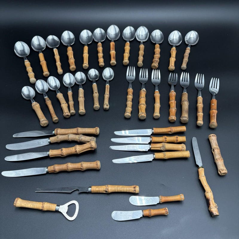 Sorted Silverware Bamboo Style Silverware - Etsy