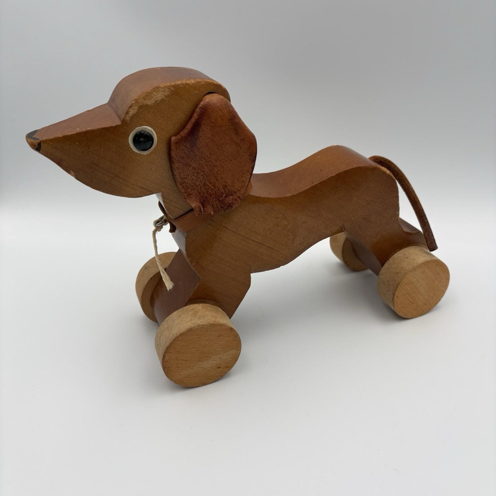 Vintage Leather Toy Dachshund - Etsy