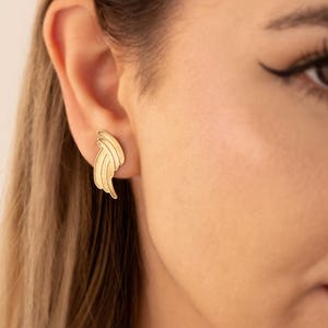 14K Gold Angel Wing Earrings, Fairy Wings Earring, Seraphim Wings Stud Earrings, Angel Hermes Wings Earring, Gift For Her, Everyday Earrings