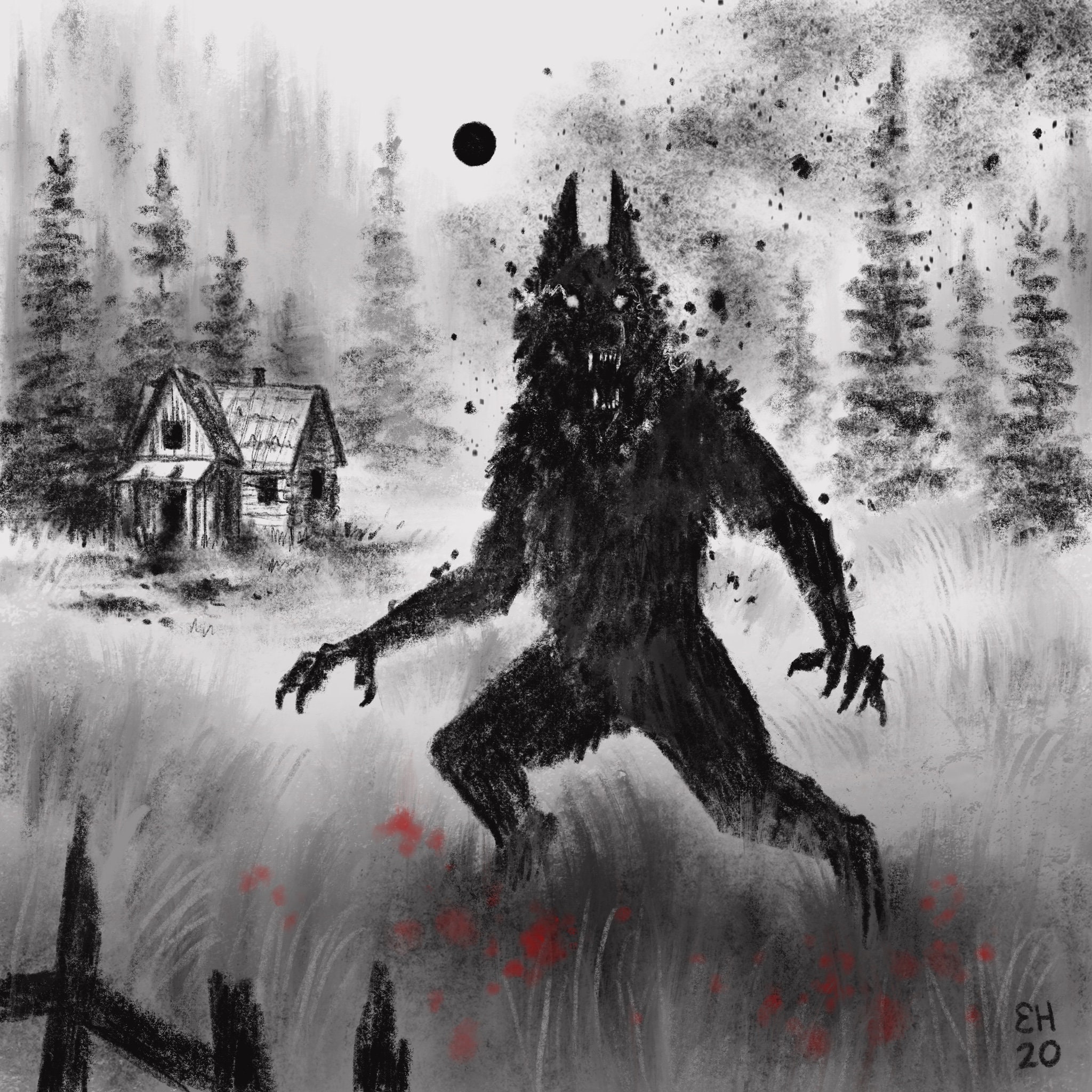 Night of the Werewolf Art Print for Sale by Jallu123