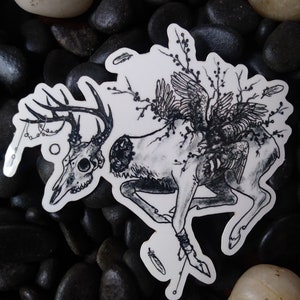 Lucidum Vinyl Sticker - Deer Skull Dark Surreal Death Gothic Art Decal