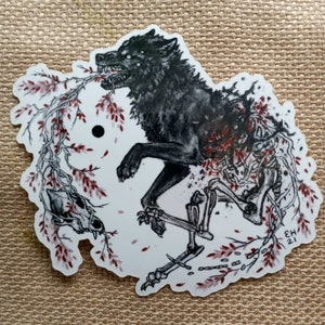 Endure Vinyl Sticker Decal Wolf Skull Dark Creepy Spooky Gothic Nature