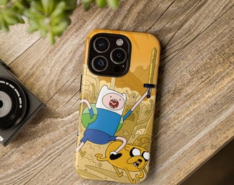 Custodia colorata di Adventure Time per iPhone e Samsung, custodie con Finn e Jake in guerra