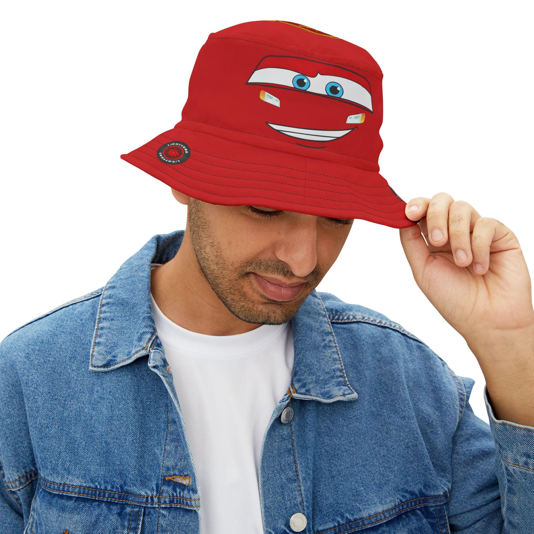 Lightning Mcqueen Bucket Hat: Vibrant Movie Inspired Design  display picture 2