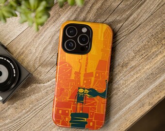 Custodia resistente per iPhone e Samsung con Finn e Jake, gli eroi di Adventure Time, accessori per cellulari.