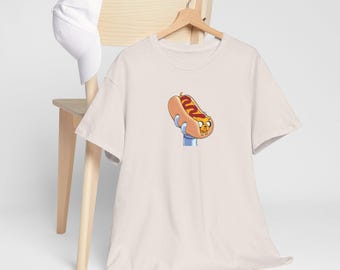 Camiseta de Jake el perro de Hora de Aventuras: Camiseta unisex de algodón grueso con estampado de perro caliente