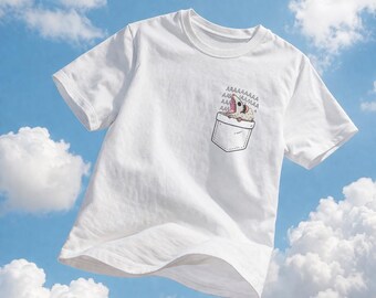 Panic Possum in Pocket Unisex T-Shirt, Screaming Opossum Tee