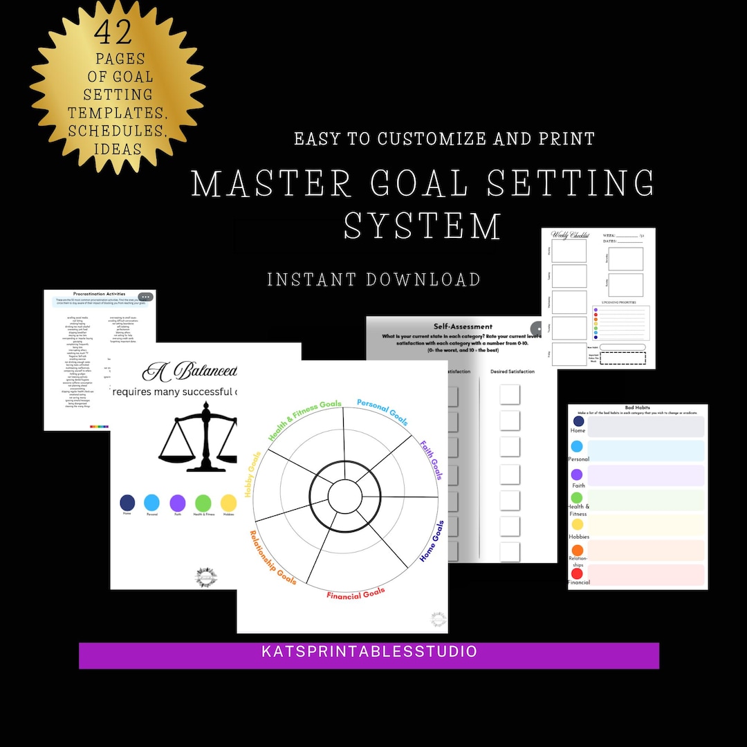 Master Goal Setting System for 7 Major Areas of Your Life - Etsy