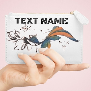 Mini bolsa clutch com borboletas coloridas e carpas - bolsa estilosa, carteira de viagem, presente para ela, acessórios boho, bolsa clutch para festivais, bolsa com zíper