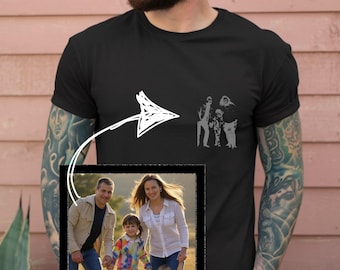 Custom Photo Shirt For Dad, Fathers Day Gifts, Father's Day Shirt, Personalized Dad Portrait Shirt, Dad Birthday Gifts, Gift for Husband