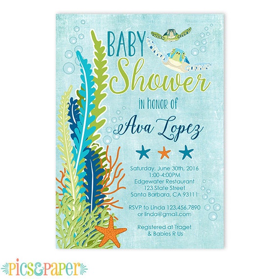 Under The Sea Ocean Baby Shower Invitation Under The Sea Etsy Under The Sea Ocean Baby Shower Invitation Under The Sea Etsy