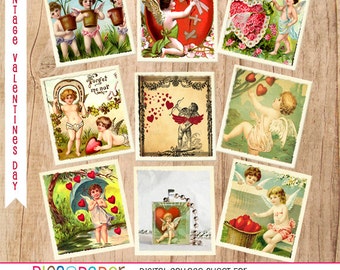 Valentine's Day Scrabble Tile Images Digital Collage Sheet to make pendant, jewelry, charms