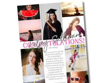 High School Yearbook Ad Template, Editable Yearbook Ad, High School Graduation Tribute, Personalized Photo Collage School Ad,  Full Page