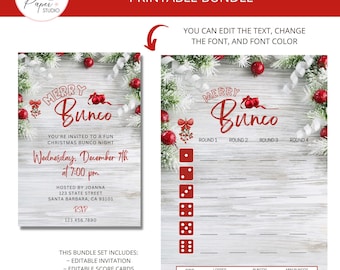Christmas Bunco Invitation - Etsy
