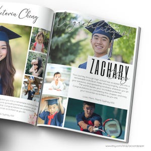 YEARBOOK AD High School Template, Editable Full Page Ad Layout, Senior Graduate Tribute Personalized Photo Collage School Ad