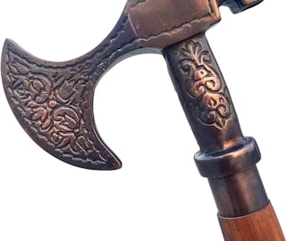 Canne de marche décorative en bois sculpté avec poignée antique, canne de marche pliable en bois rouge pour homme et femme, cadeau