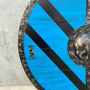Bouclier Viking Lagertha 24" - Bois Et Fer Fait Main - Déco, LARP, Cadeau