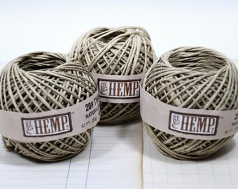 Hemp Twine (3) * natural * 82 ft mini ball * string * twine * packaging supplies