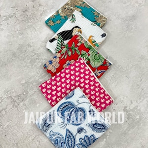 Cotton Quilted coin pouches, 5 Set Combo Coin Pouches, Cotton card holder, Small Coin Purse For Women, Best Coin pouch, Coin Pouch With Zip
