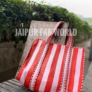 Handbedruckte gesteppte Baumwolltasche, Block-Print-Einkaufstasche für Frauen, Boho-Reisetasche, handgemachte Schultertasche, große Futter Strandtasche
