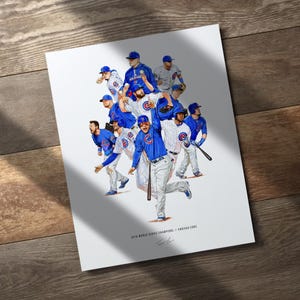 2016 Chicago Cubs World Series Champions 8x10 Print Collage Baseball Poster Art