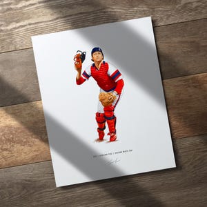 Carlton Fisk Chicago White Sox Baseball 8x10 Print Poster Art Illustrated