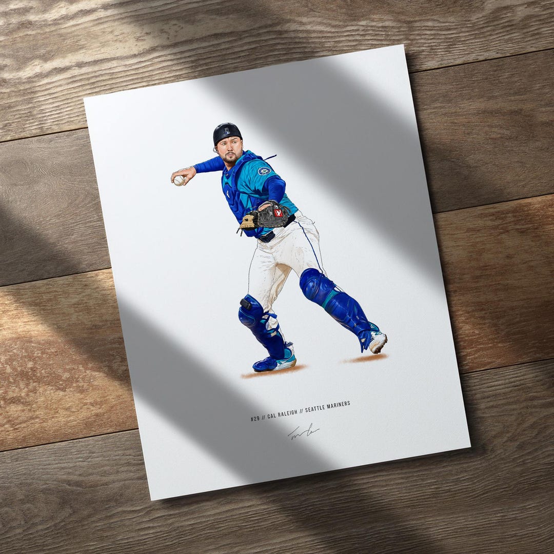 Cal Raleigh V1 Seattle Mariners Baseball 8x10 Print Poster Art ...
