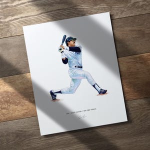 Reggie Jackson New York Yankees Baseball 8x10 Print Poster Art Illustrated